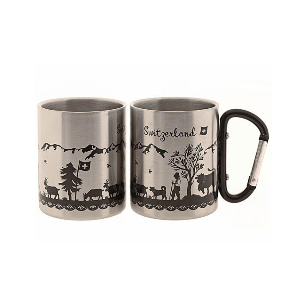 Metall-Mugbecher mit Karabinerhaken