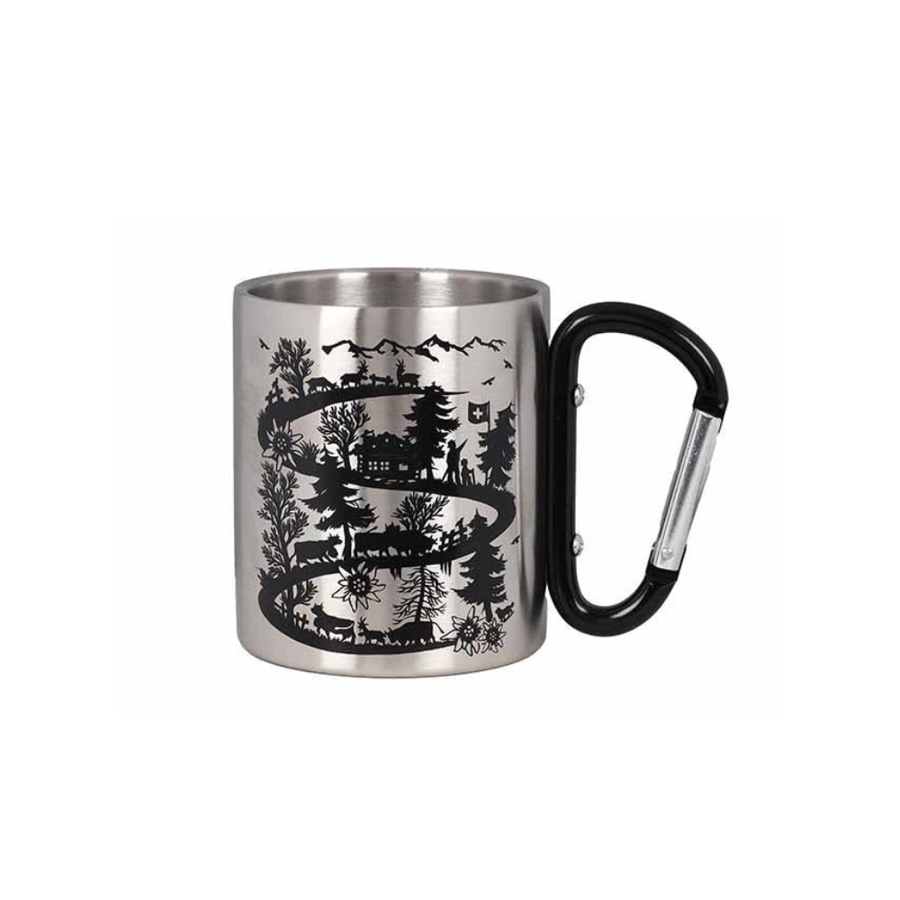 Metall-Mugbecher mit Karabinerhaken