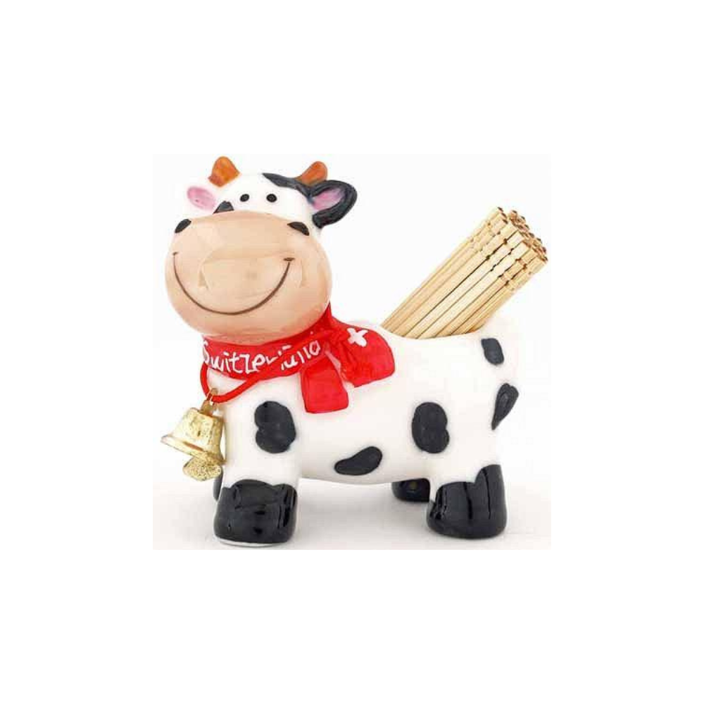 Zahnstocher Kuh Porzellan mit Glocke